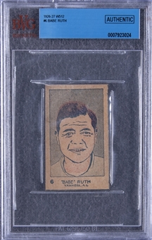 1926-27 W512 Strip Cards #6 Babe Ruth – BVG Authentic